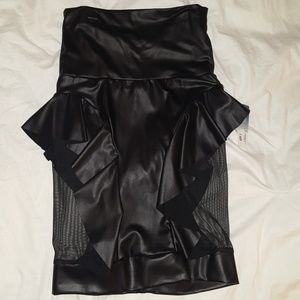 Ruffled Mesh Pencil Skirt